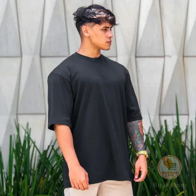 Camiseta Oversized Masculina Lisa Malhão 100% Algodão