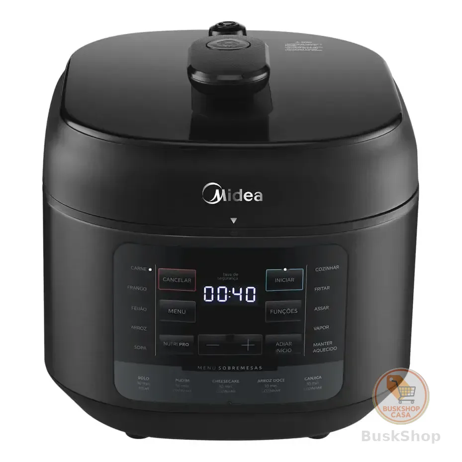 Panela De Pressão Elétrica 5l Nutripro Preta Midea Cor Preto
