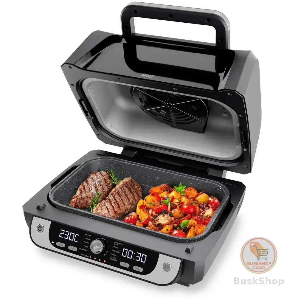 Fritadeira Elétrica Air Fryer WAP Barbecue com Painel Digital e 12 Funções 220V