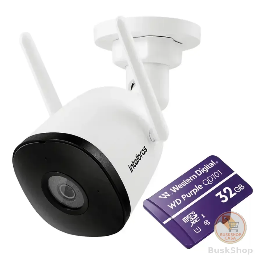 Câmera Inteligente Full HD iM5 SC com MicroSD 32GB Branca Intelbras