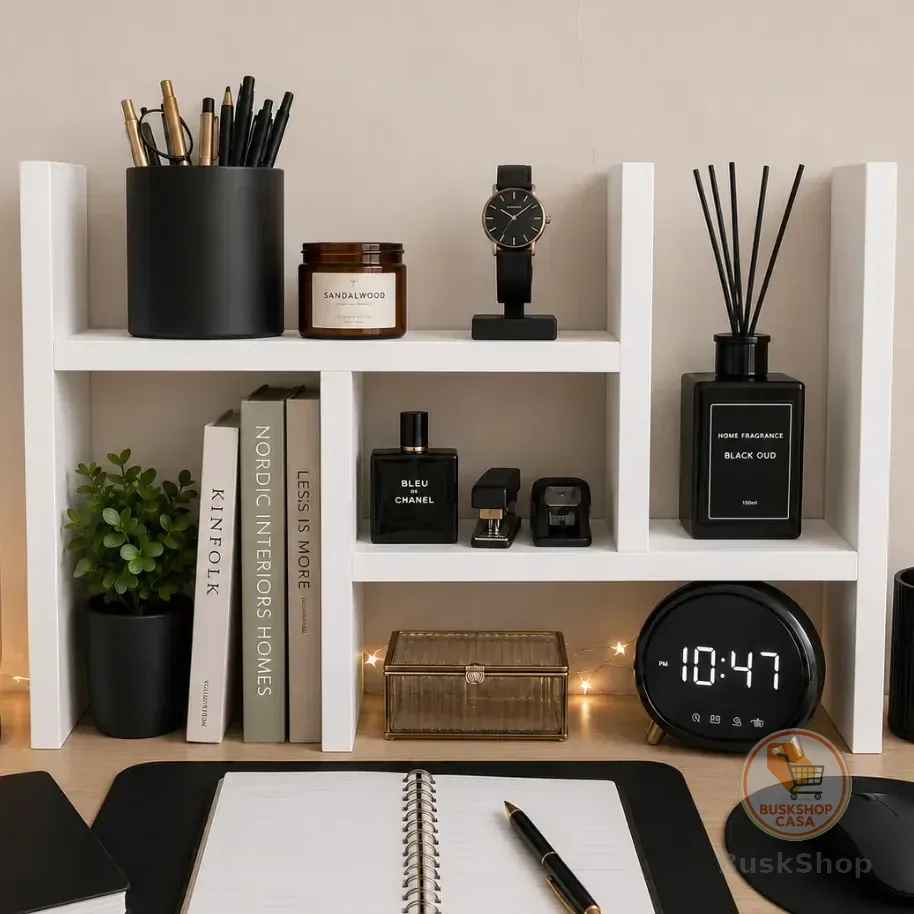 Nicho Organizador Ajustável Mdf De Mesa Decoração Quarto