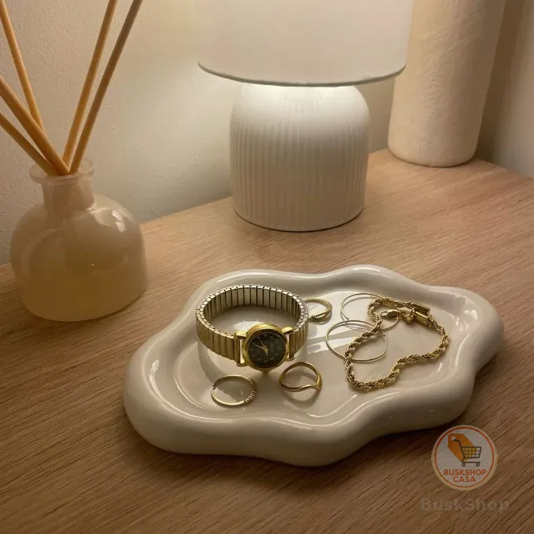 Bandeja Decorativa Nuvem Porta Perfume, Porta joia Bijuteria, Porta Chaves