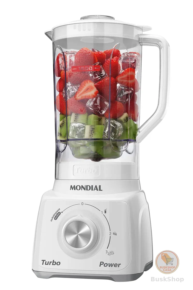 MONDIAL Liquidificador Turbo Power, Branco/Cinza, 550W, 110V - L-99 WG
