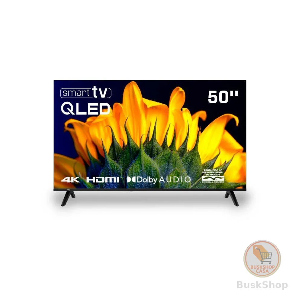 Smart TV HQ QLED 50 Polegadas HQ-QLED50SM 4K Wi-Fi Bluetooth, Dolby Audio, Apps, Netflix, YouTube e Prime Video, 3 HDMI