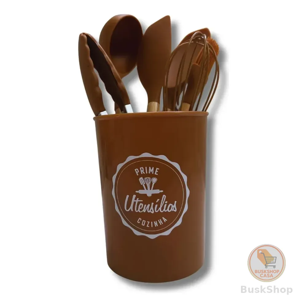 Kit De Utensílios De Cozinha 7 Unidades Marrom Baccani