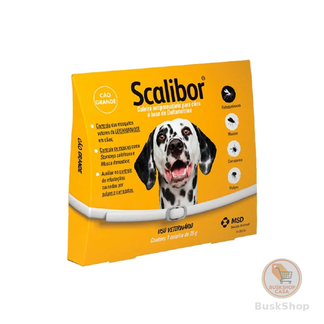 Scalibor® 25g - Coleira Antiparasitária contra mosquitos vetores da Leishmaniose - Cães porte grande 65cm - MSD Saúde Animal