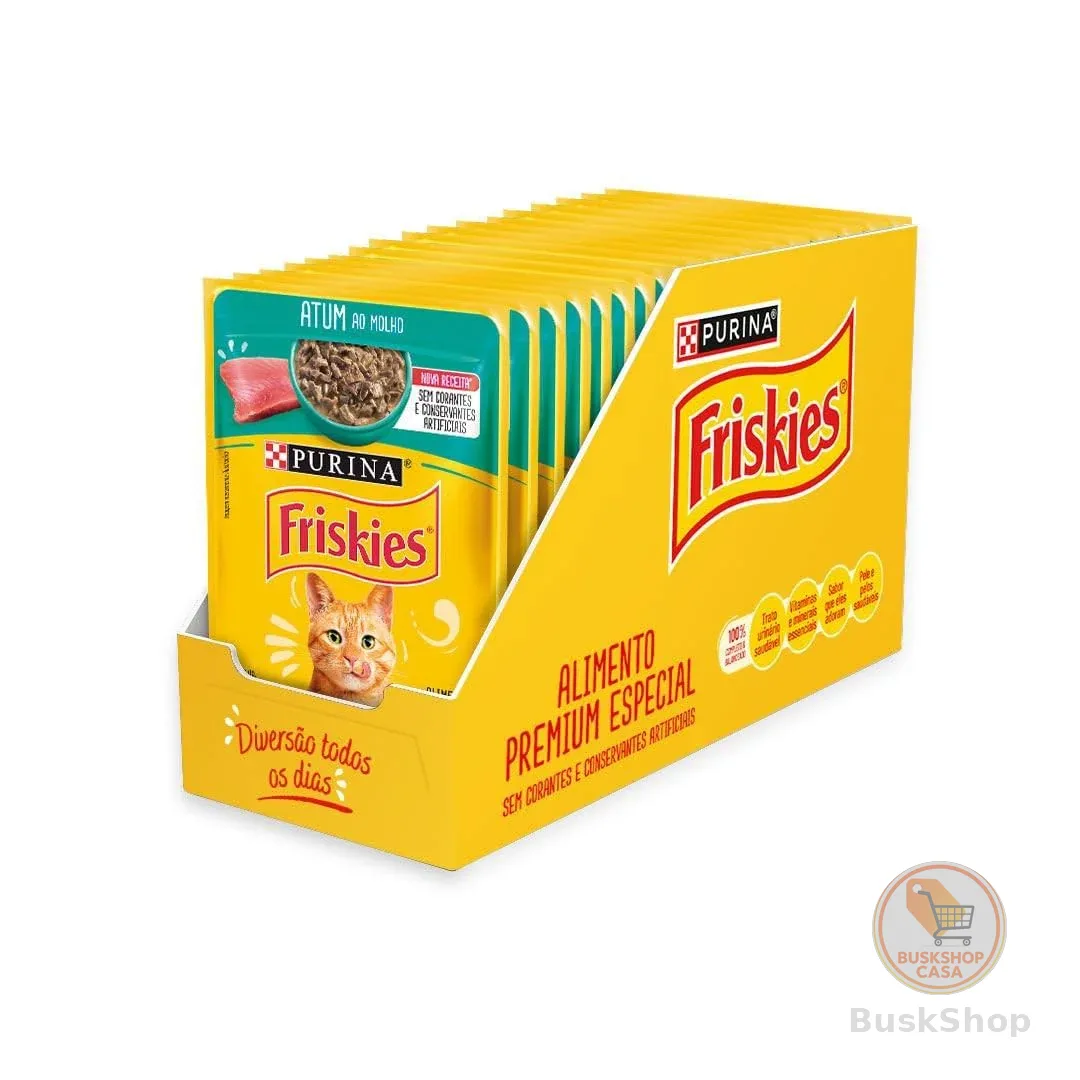 Pack Nestlé Purina Friskies Ração Úmida Para Gatos Adultos Atum Ao Molho - Com 15 Sachês 85g