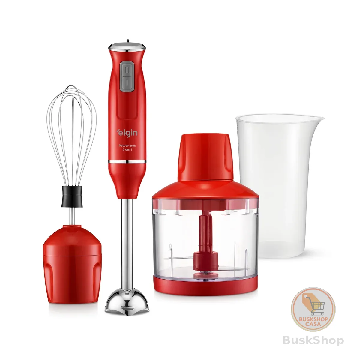 Mixer Power Inox 3 em 1 600W Elgin Vermelho 220V