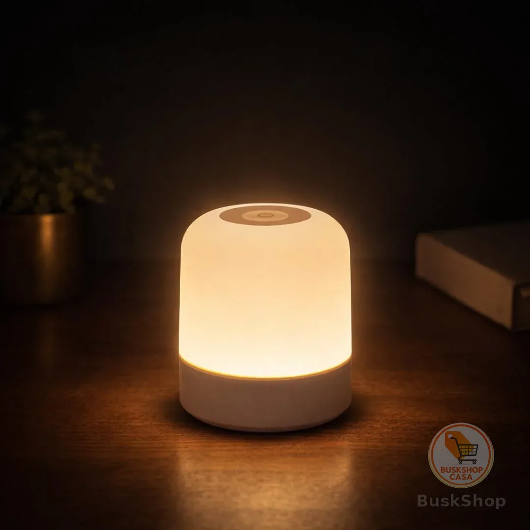 Luminária de Mesa LED Premium 360° Touch, 3 Modos de Iluminação (Quente, Neutra e Fria), Recarregável USB Sem Fio, Abajur Compacto para Cabeceira, Quarto e Escritório (8,5x7cm)