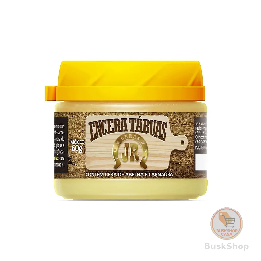 Encera Tábuas JR - 60g - Cera de Abelha e Carnaúba para Selar Tábuas de Corte