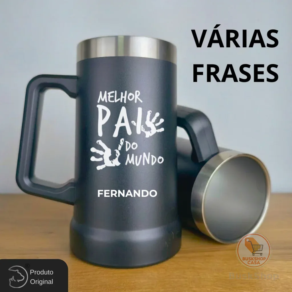 Caneca Térmica 709ml Bear Thermal personalizada dia dos pais, presente para pai, frase pai