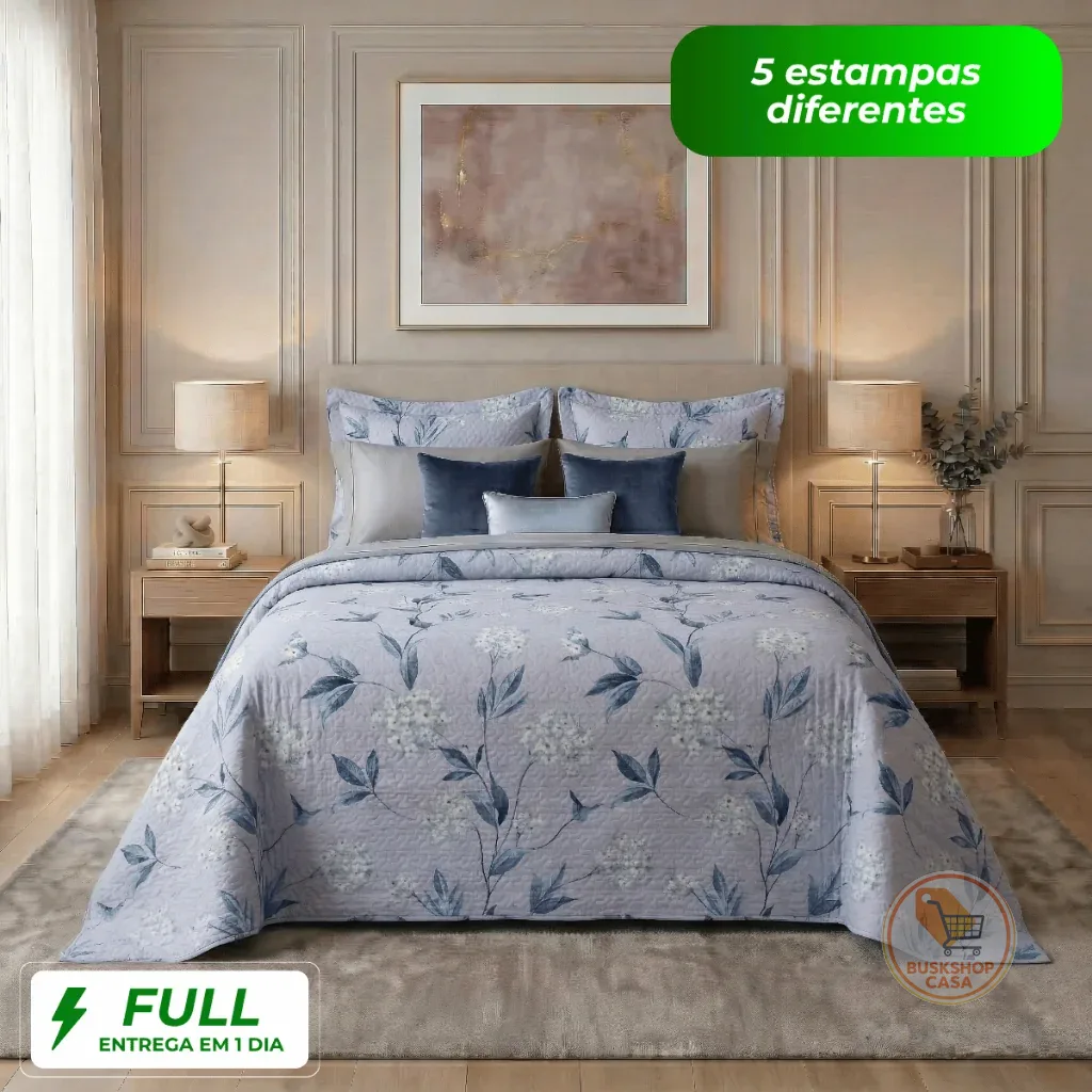 Kit Colcha Cobre Leito Solteiro Casal Queen King Boutis Matelado Dupla Face Macia Cacintex