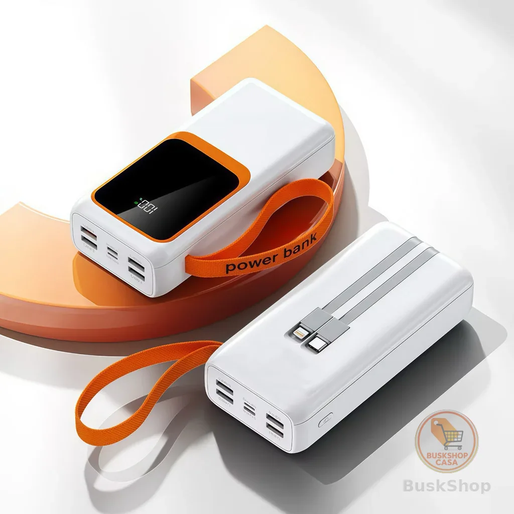 Power Bank 50000mAh Turbo 22.5W Carregador Portátil Rápido com Saída PD de Alta Capacidade