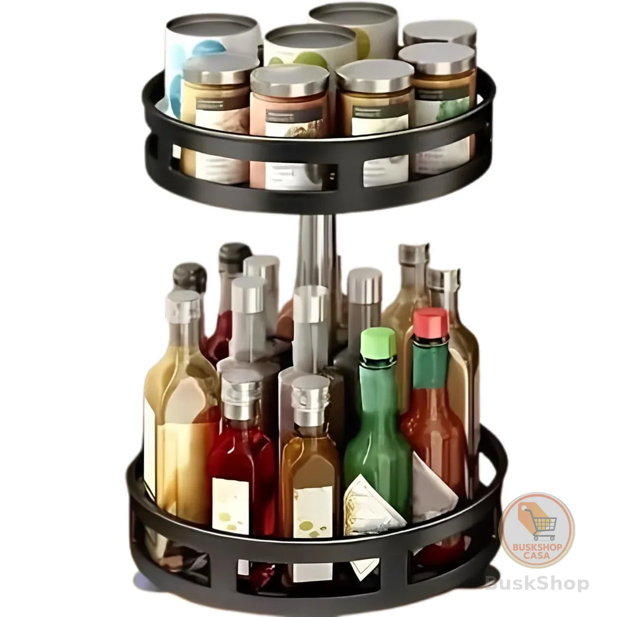 Organizador Giratório 360 Graus Multiuso - Bandeja Rotativa para Cozinha, Despensa, Banheiro e Escritório - Compacto, Versátil e Prático para Organização do Dia a Dia - MJ BRANDS