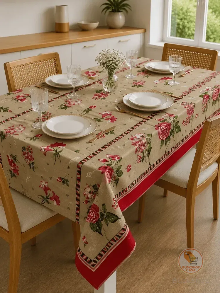 Toalha De Mesa Linhão 6 Lugares 2,10x1,40 Rustica Jantar