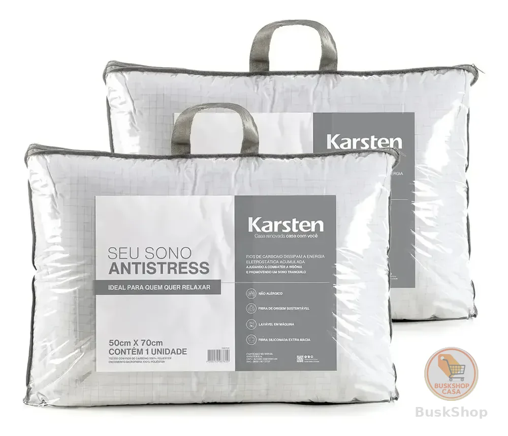 Kit 2 Travesseiros Antialérgico 50x70cm Hotelaria Karsten