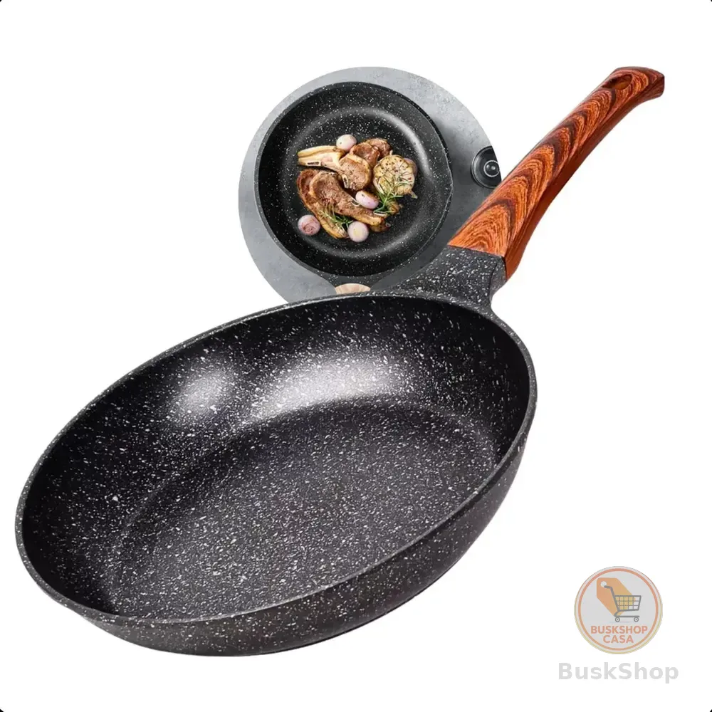 Frigideira Cerâmica Antiaderente Grande 24cm Para Fogão A Gás Indução Cooktop Panela Frita Sem Óleo Não Gruda Profissional Moderna Mix