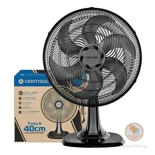 Ventilador de Mesa 40 cm 10 Pás com 3 Velocidades Ventisol Turbo 10