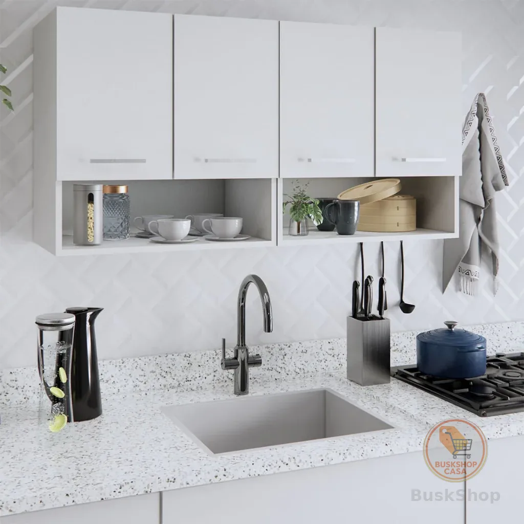 Armário Aéreo Cozinha 3 ou 4 Portas Multiuso Modular com Nicho Móveis Bonatto
