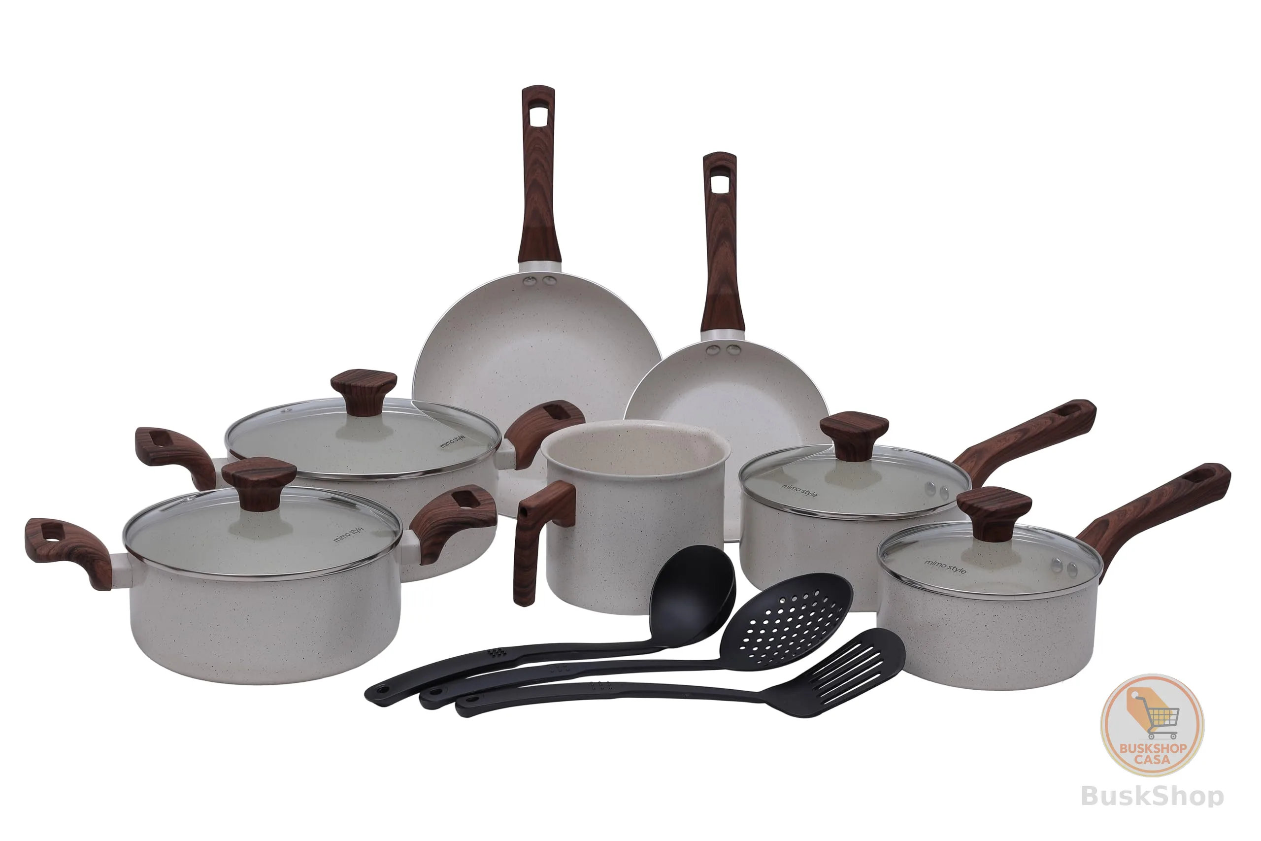 Mimo Style, Conjunto de Panelas 10 Peças Pratic Cook Marmol