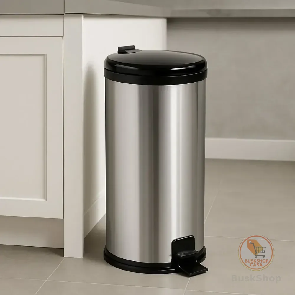 Lixeira Inox 15l Pedal Tampa Antiodor Cozinha Banheiro Preta Tattoo Style