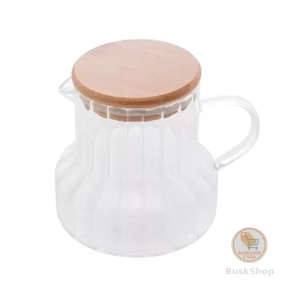 Jarra de Vidro Borossilicato c/ Tampa em Bambu Classic Tamanhos Lyor