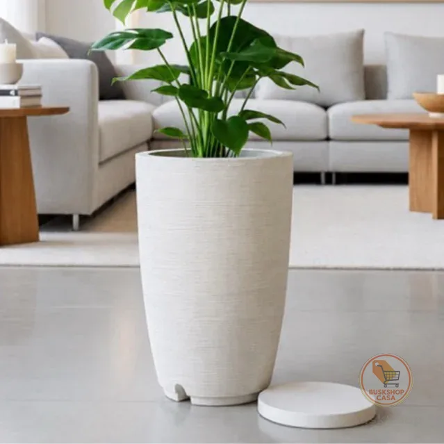 Vaso Polietileno Para Plantas Jardim Sala Luxo Cone Bojo 1 Com Prato, ideal para sala, escritório e área externas