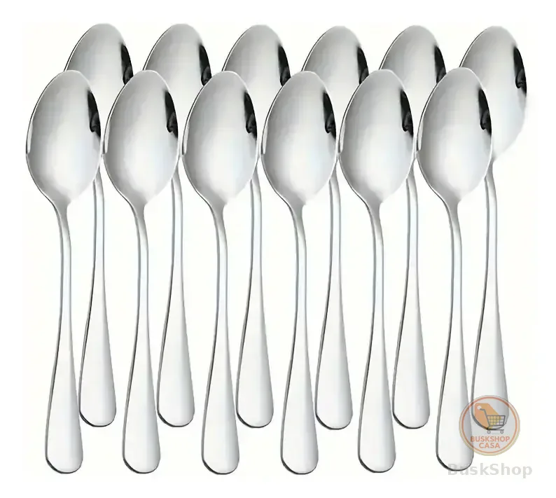 12 Colheres Para Sobremesa Aço Inox Promoção