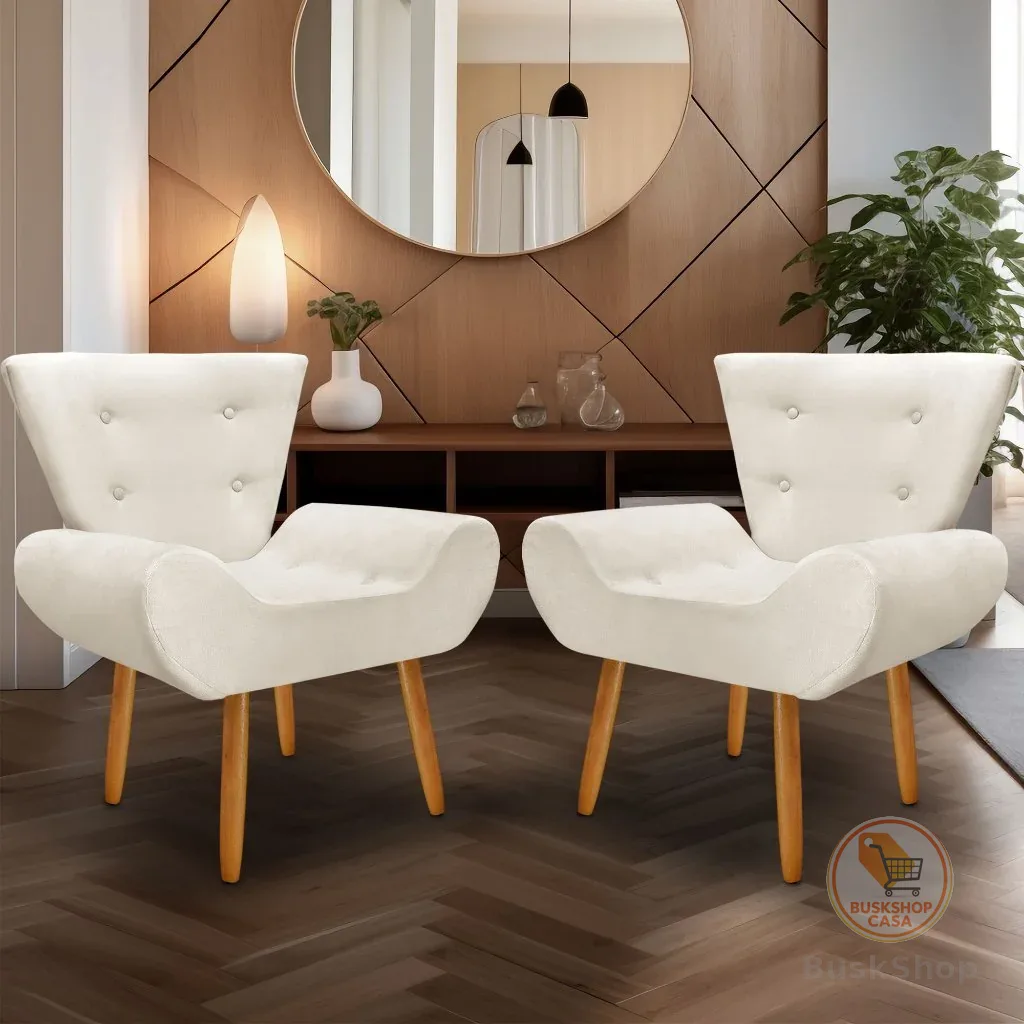 kit 2  Poltrona Decorativa Emília Consultório Escritório