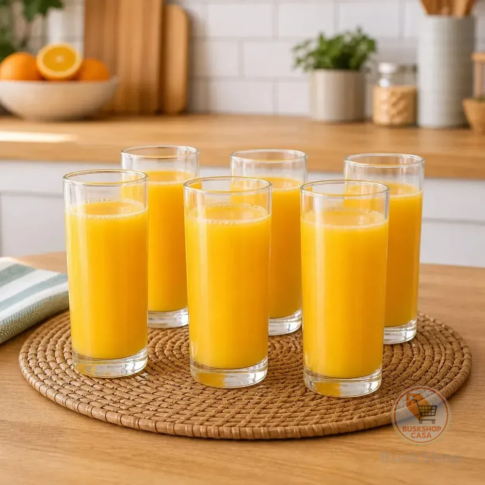 Kit 6 Copos Multiuso De Vidro Long Drink Suco Agua 255ml