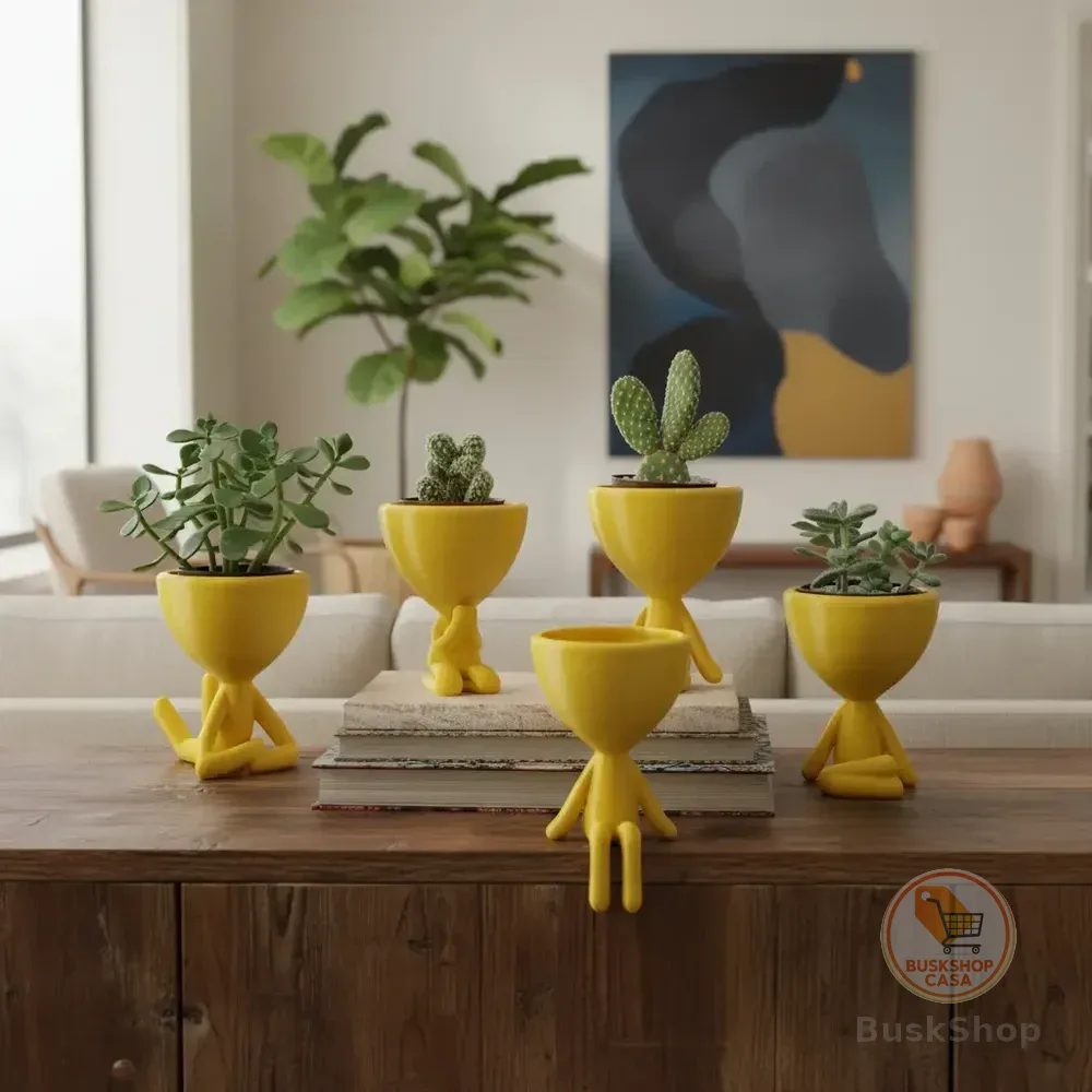 5 Vasos Decorativo Bob Robert Plant Grande 10cm Suculenta