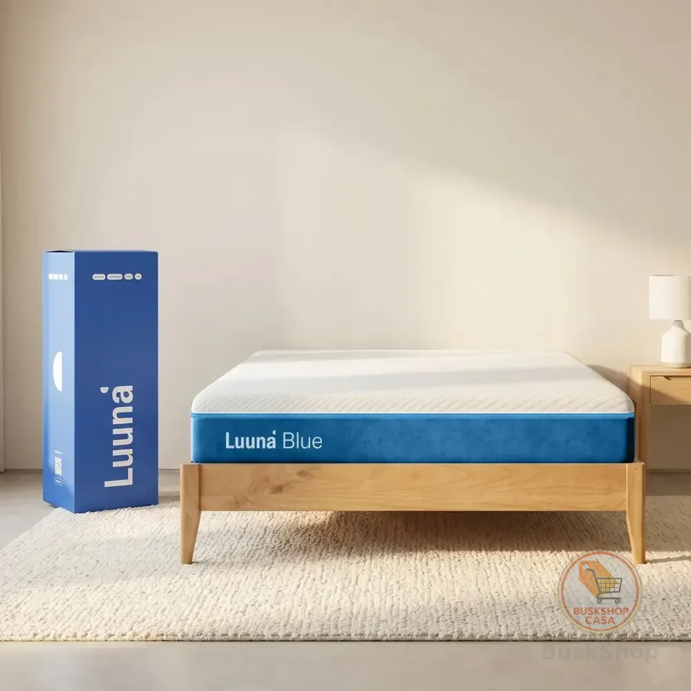 Colchão Casal Luuna Blue, Espuma 21 cm com Bloqueio de Movimento, 10 Anos de Garantia