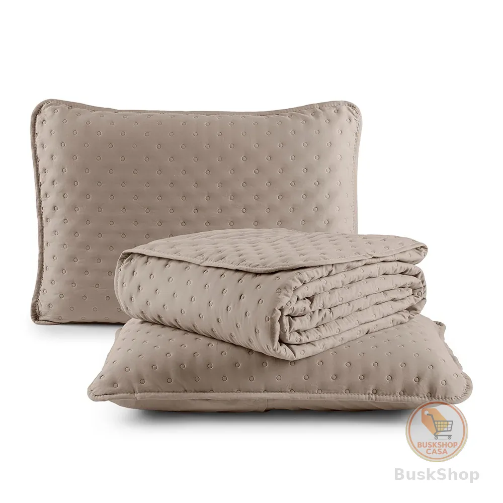 Kit Cobre Leito Colcha Matelado Dupla Face Solteiro Casal Queen King 300 Fios 2 e 3 Peças Dots