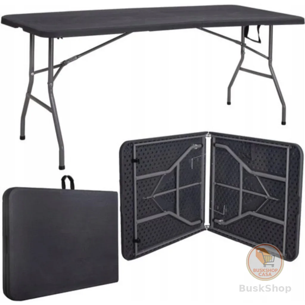 Mesa Dobrável Vira Maleta com Alça Portátil 1.80m Camping Pesca Jardim Área Externa Interna Luvinco
