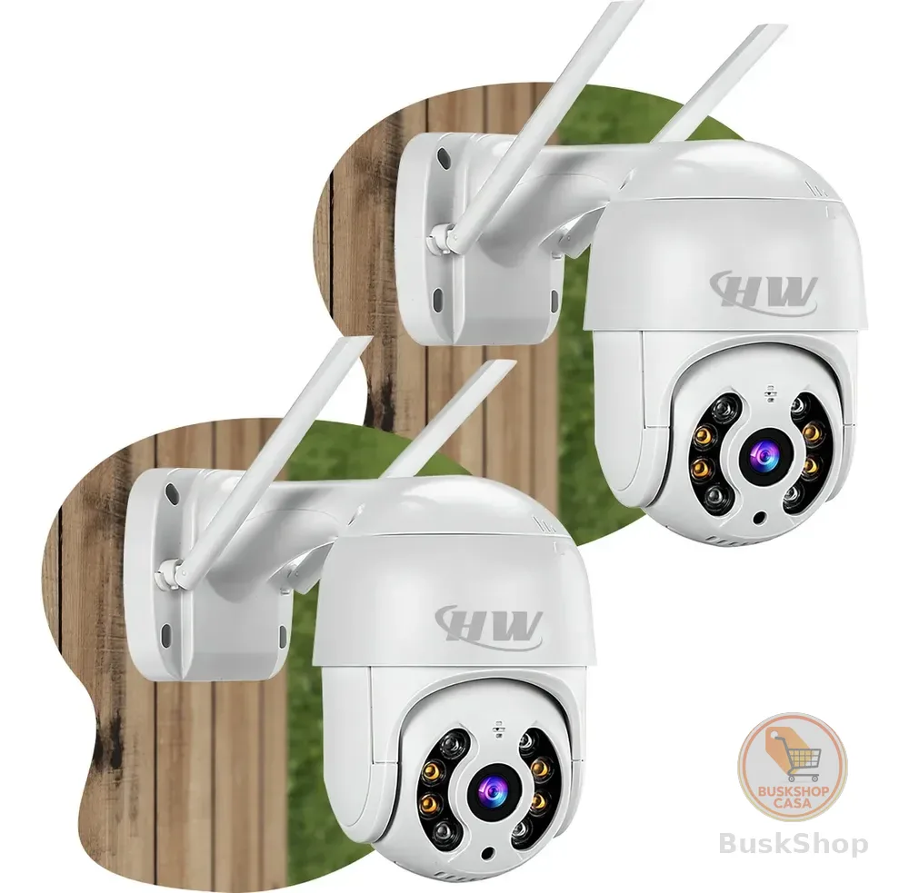 Kit 2 Câmeras Segurança Ip Interna Externa Wifi iCSee Infravermelho Prova D’Água - HW