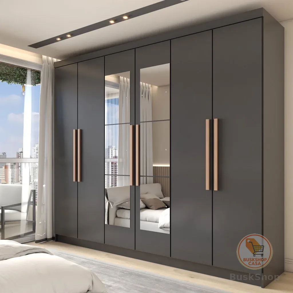 Guarda-Roupa Casal Odisseia 6 Portas 2 Gavetas com Espelho