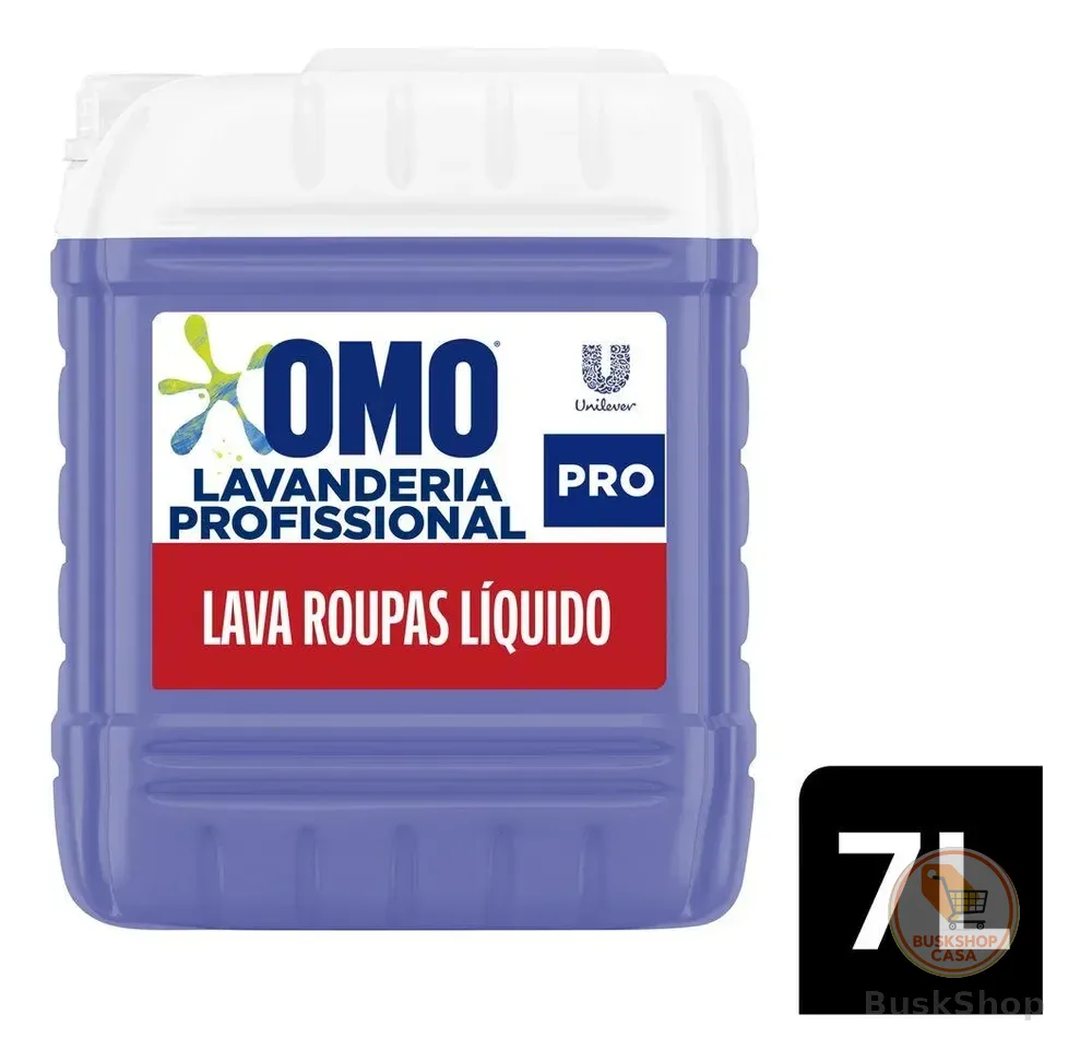Lava Roupas Líquido Omo Lavanderia Profissional Lavagem 7 L