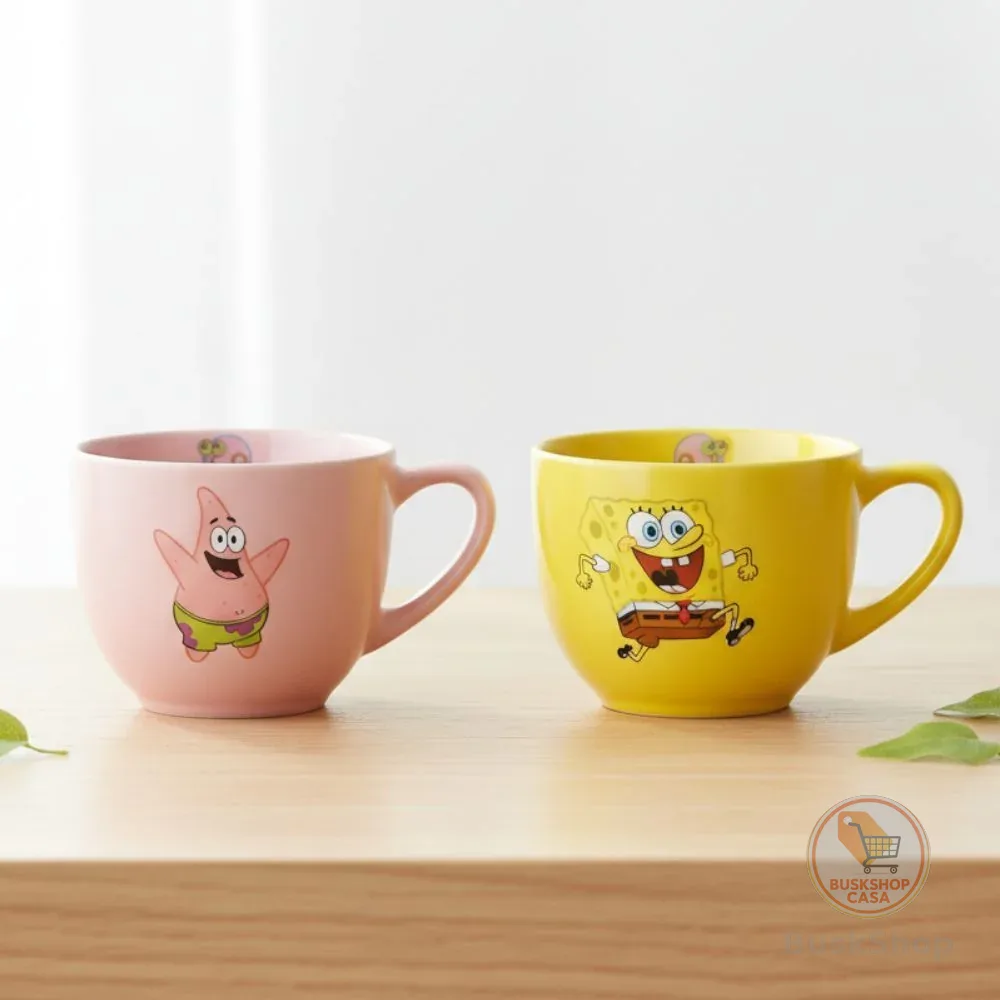 Caneca do Bob Esponja, Presentes Criativos, Geek, Colecionáveis, kit 2 canecas 170ml