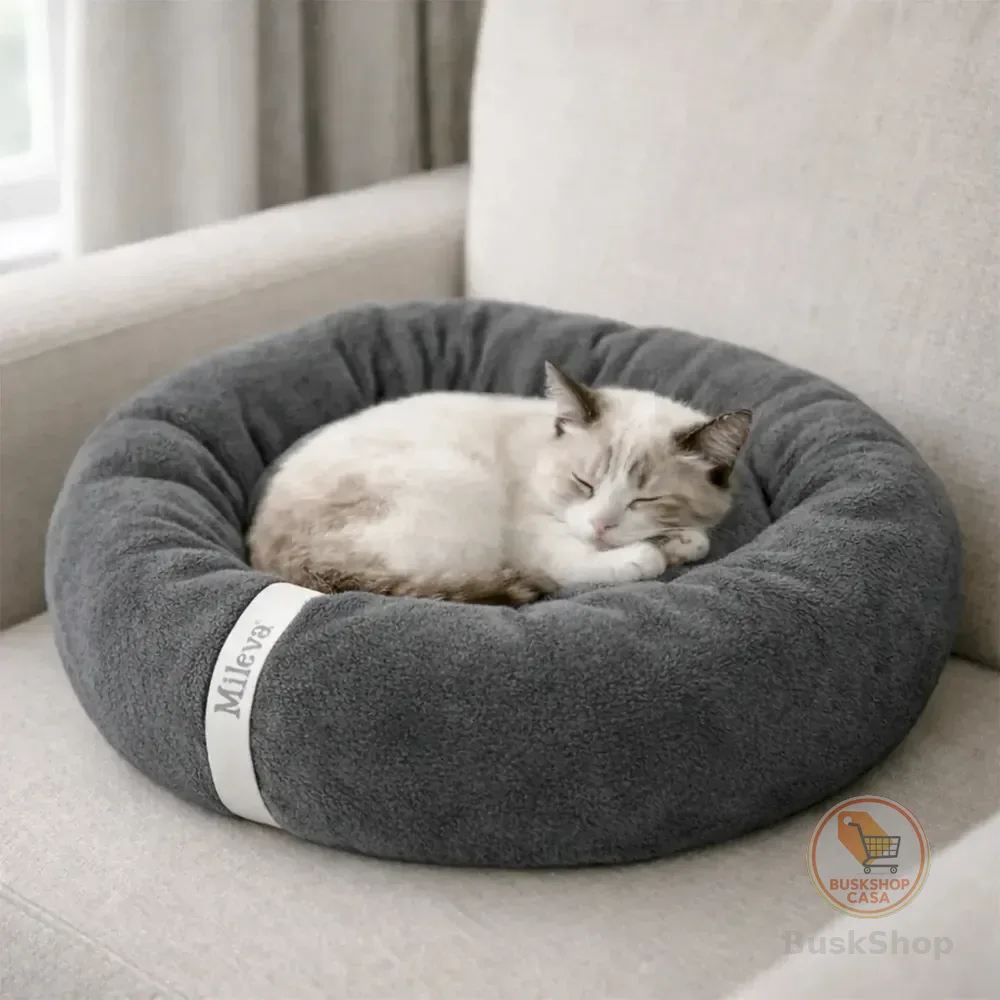 Cama De Gato Caminha Nuvem Ninho Pet Soft Redonda 50x50cm Cor Grafite