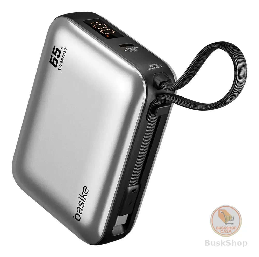 Power Bank Basike 20000mAh para Notebook e Celular com Cabo USB-C 65W