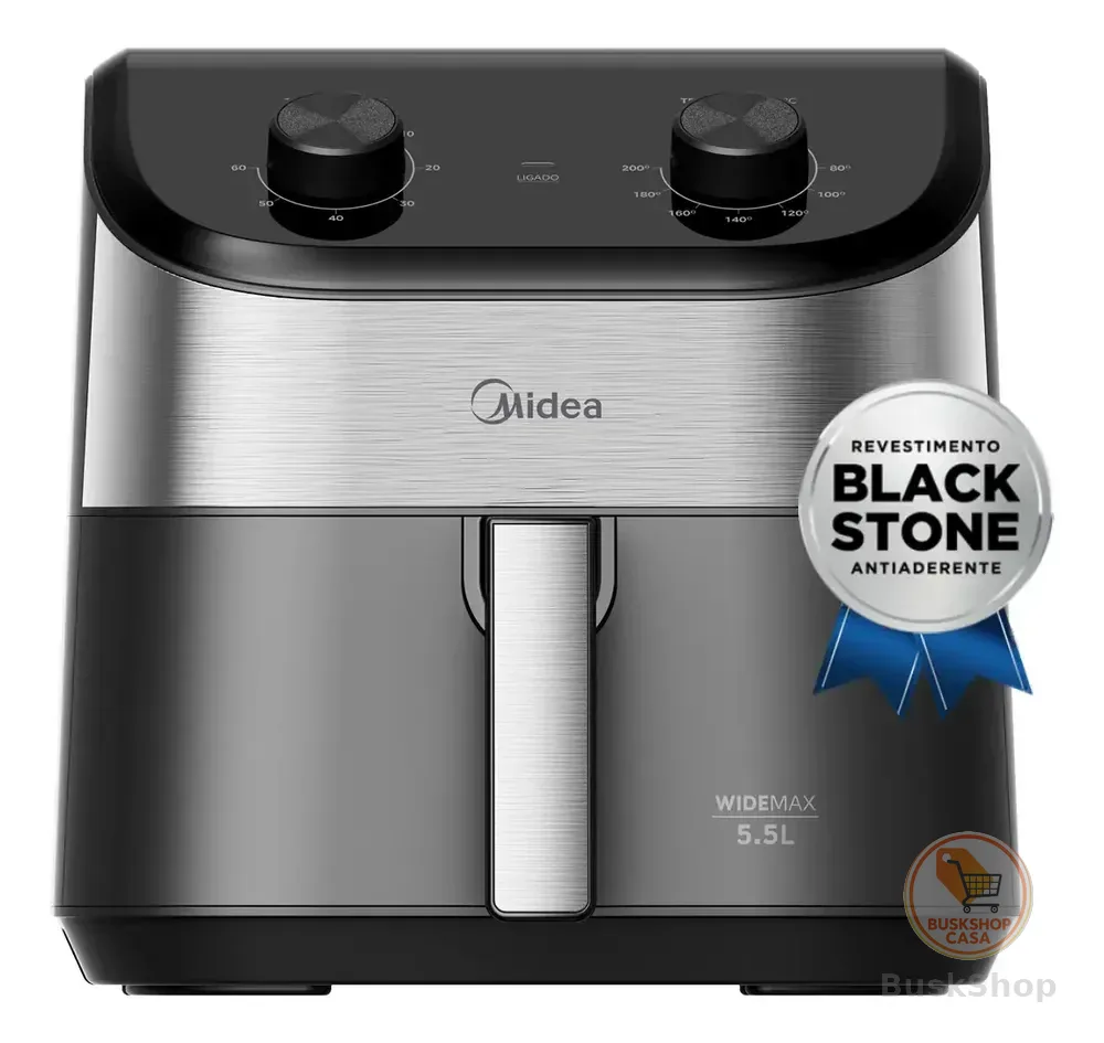Fritadeira Air Fryer 5,5l Widemax Com Interior De Alumínio 1900w Midea