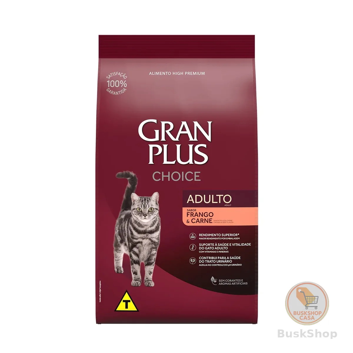 GranPlus Choice - Ração para Gatos Adultos Frango e Carne, 10.1 kg (Pacote de 1), Roxo