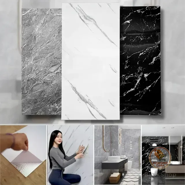 Kit 10 Painel 3d Mármore Parede Autocolante 60 X 30 Pdeals