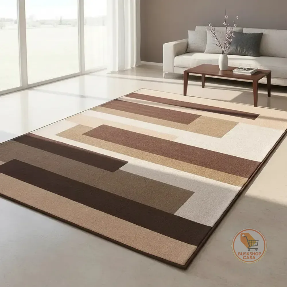 Tapete 200x140 Para Sala E Quarto Aveludado Tabaco Linhas 2 M 1.4 M Tabaco Linhas