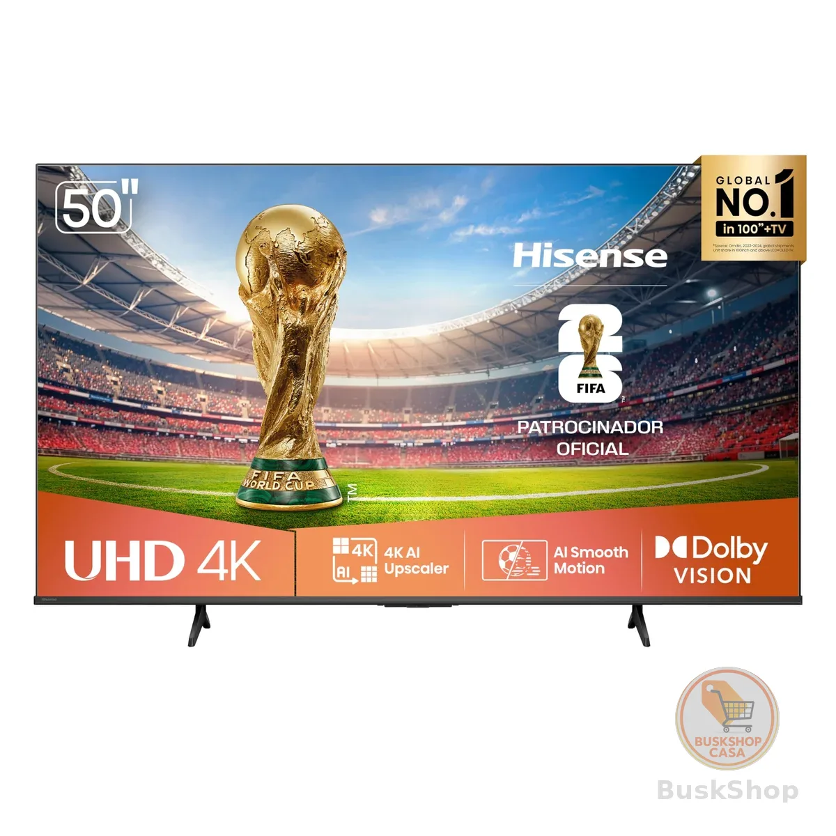 Hisense Smart TV 4K 50" Polegadas 50A6NV com Dolby Vision, HDR10, HLG, Dolby Gaming, Film Maker, DTS Virtual X, Compatibilidade Alexa e Google Home
