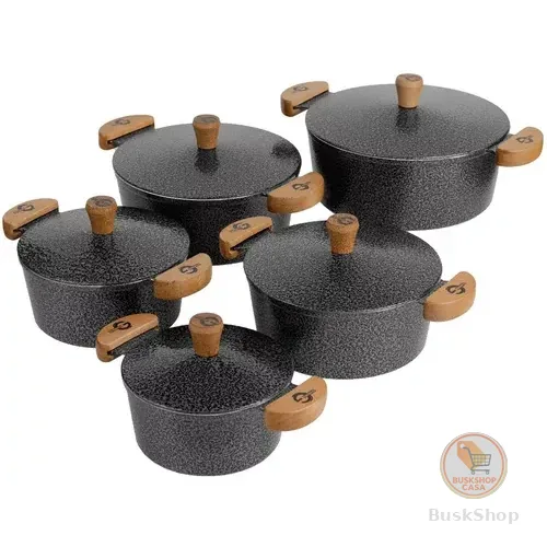 Conjunto Panelas Alumínio Fundido Preto Grosso De Tampa Grossa