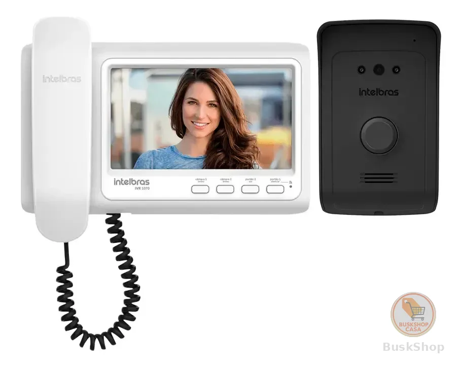 Vídeoporteiro Residencial Módulo Interno E Externo IVR 1070 HS Branco E Preto Intelbras