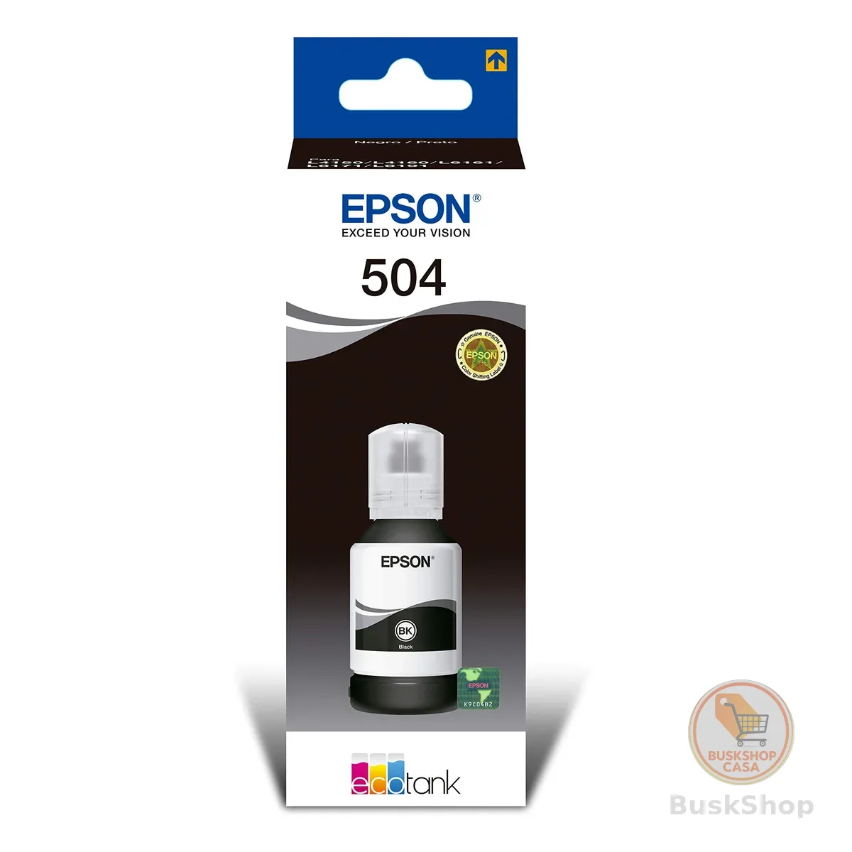 Garrafa de Tinta Original Epson EcoTank T504 Preto - T504122
