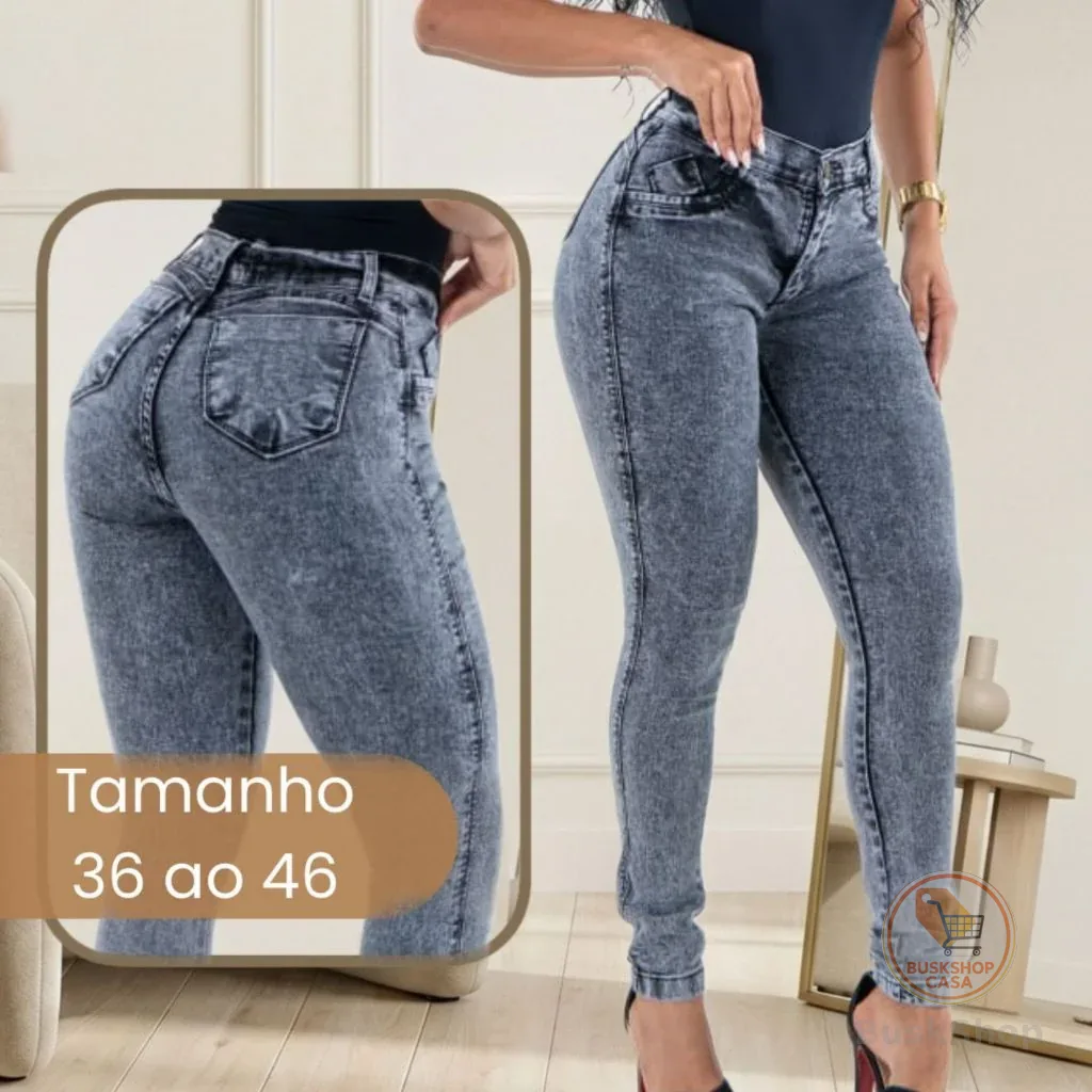Calça Jeans Feminina Grafite Skinny Encorpada JEANS PREMIUM