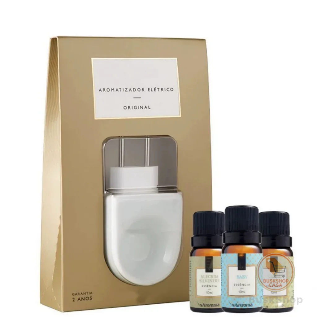 Difusor Aromatizador Bivolt Elétrico Com 3 Essências Concentradas 15ml